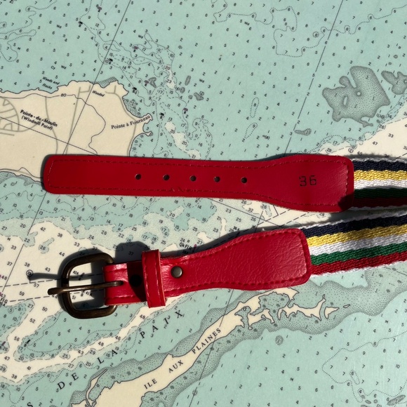 Vintage 80s Multi-Coloured Striped Belt - Picture 2 of 4